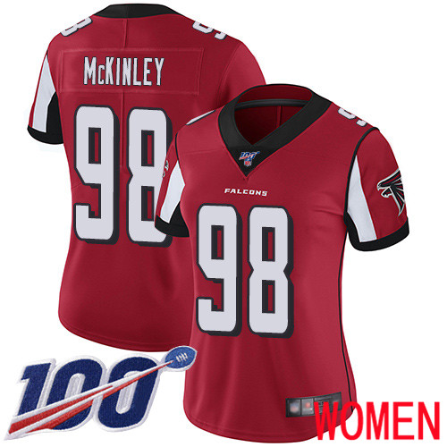 Atlanta Falcons Limited Red Women Takkarist McKinley Home Jersey NFL Football #98 100th Season Vapor Untouchable